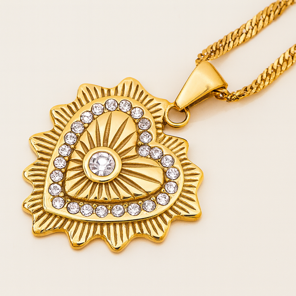 Amore Two Piece Heart Necklace Set