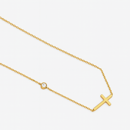 Side Cross Necklace