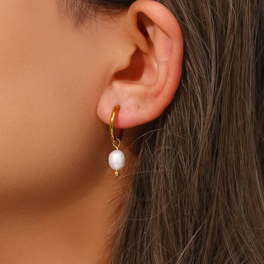 Freshwater Pearl Hoops