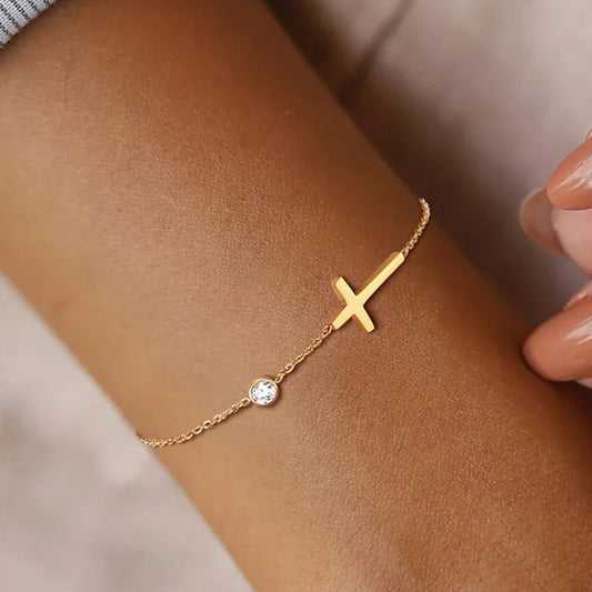 Sideways Cross Bracelet