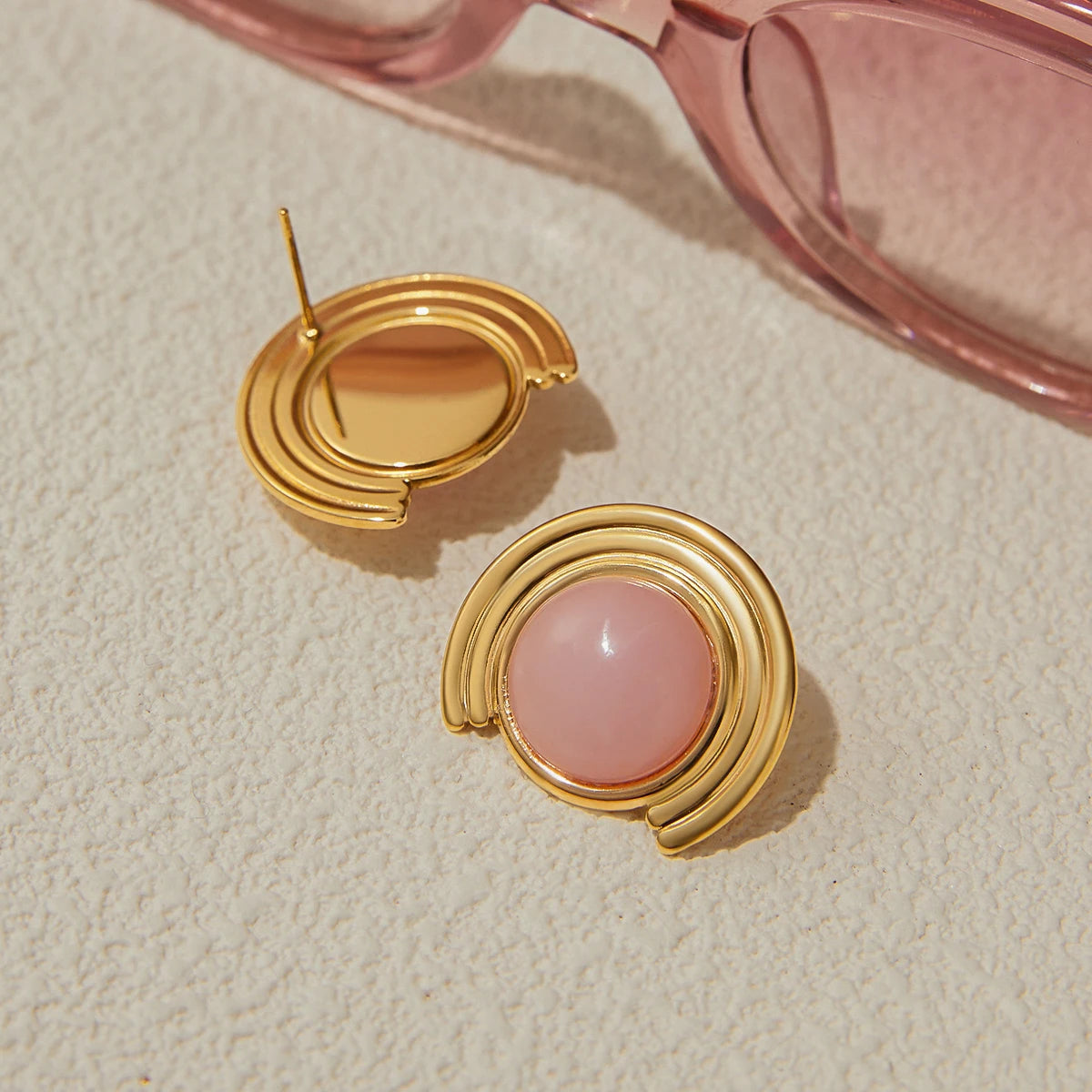 Pink Stone Earrings