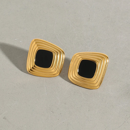 Retro Black Earrings