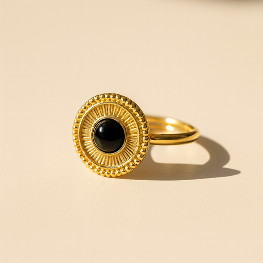 Onyx Sunburst Ring
