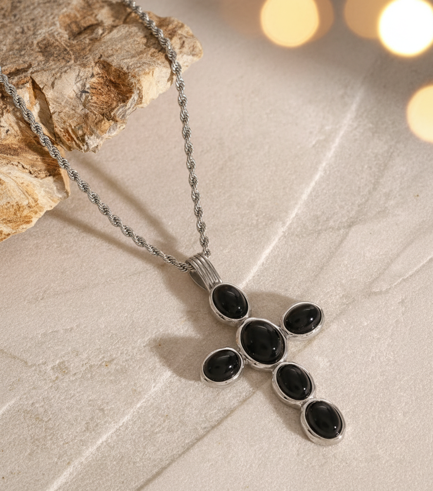 Bubble Cross Necklace