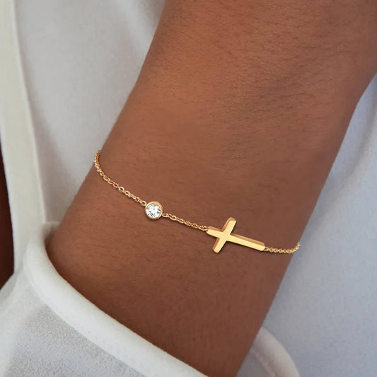 Sideways Cross Bracelet