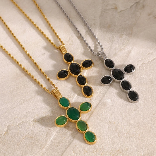 Bubble Cross Necklace