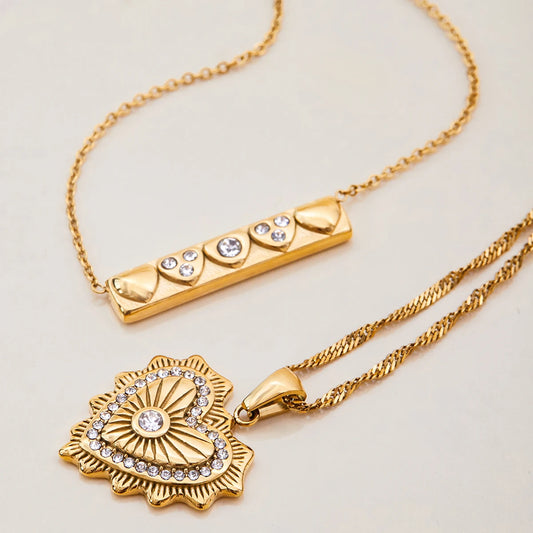 Amore Two Piece Heart Necklace Set