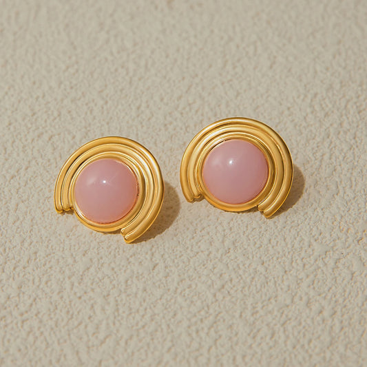 Pink Stone Earrings