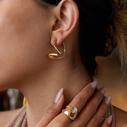 Geometric Wave Earrings