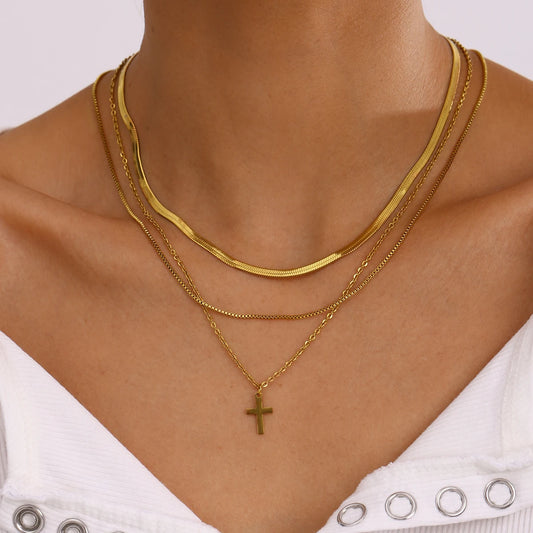Layered Cross Necklace