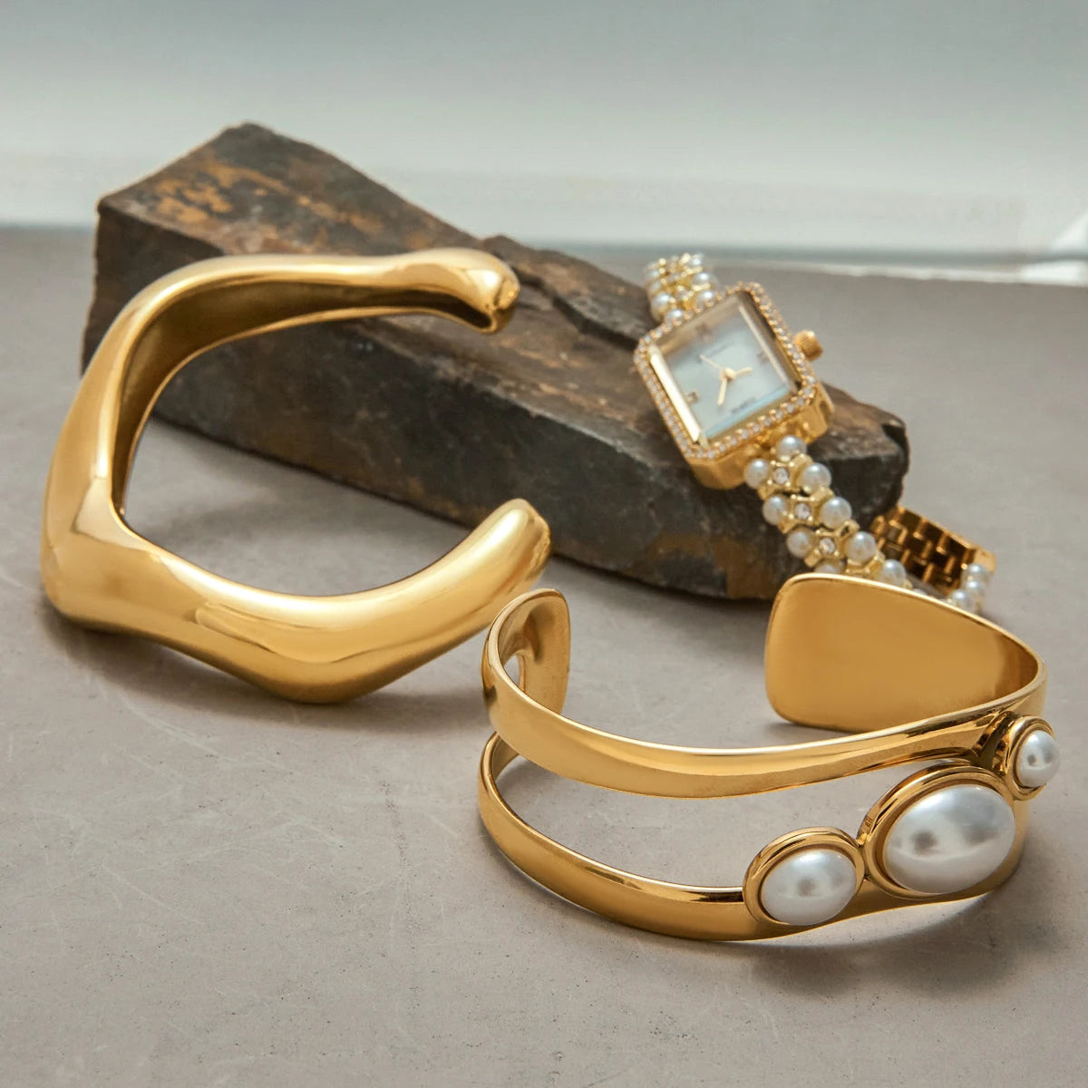 Golden Wave Watch Stack