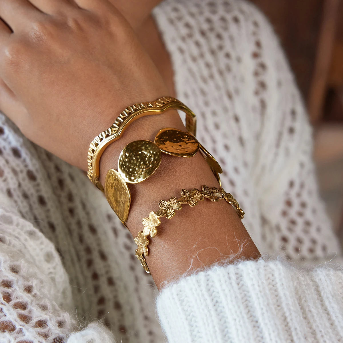 Golden Floral Bracelet