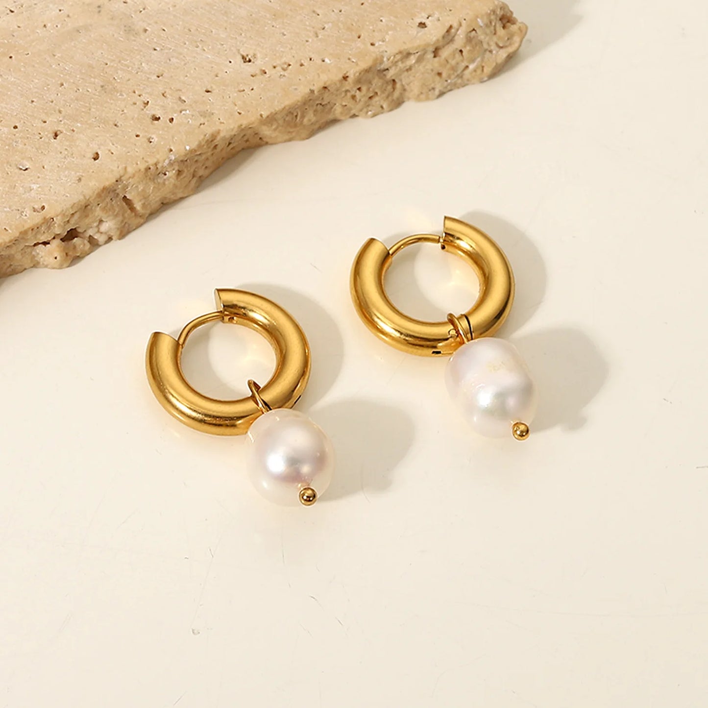 Freshwater Pearl Hoops