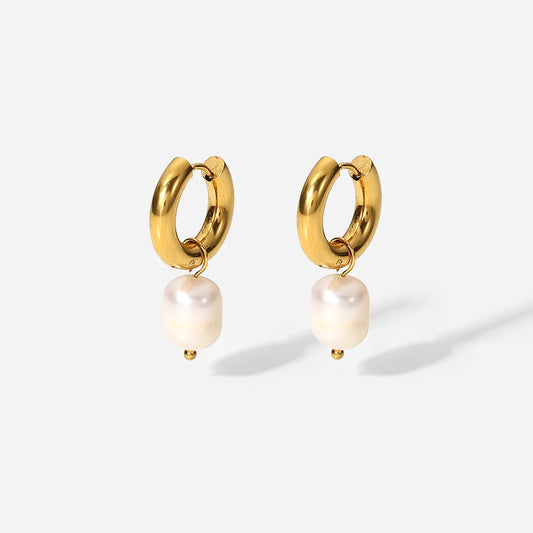 Freshwater Pearl Hoops